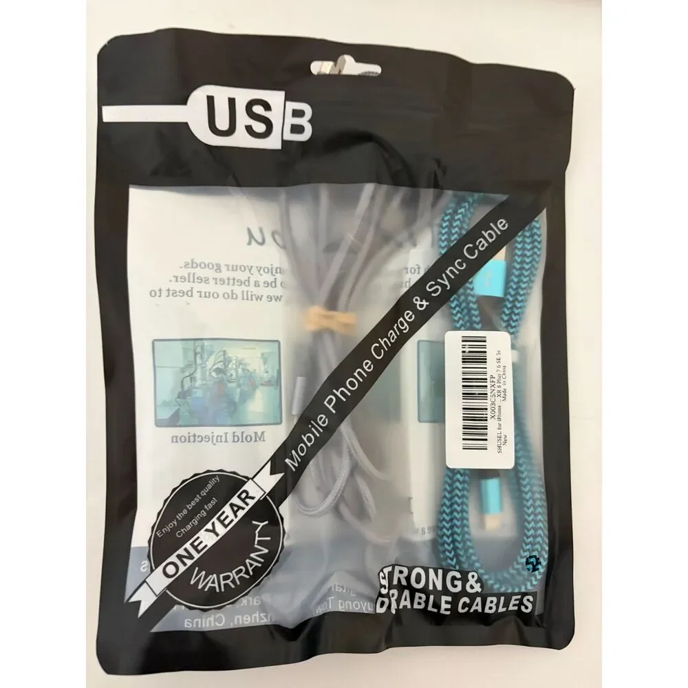 2 pk USB mobile phone charge and sync cable